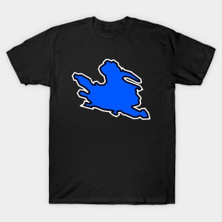 Mayne Island Dressed In Blue Indigo - Simple Solid Colour Silhouette - Mayne Island T-Shirt